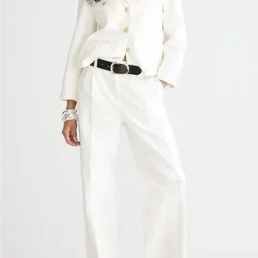 J. Crew wide-leg Essential White Pants